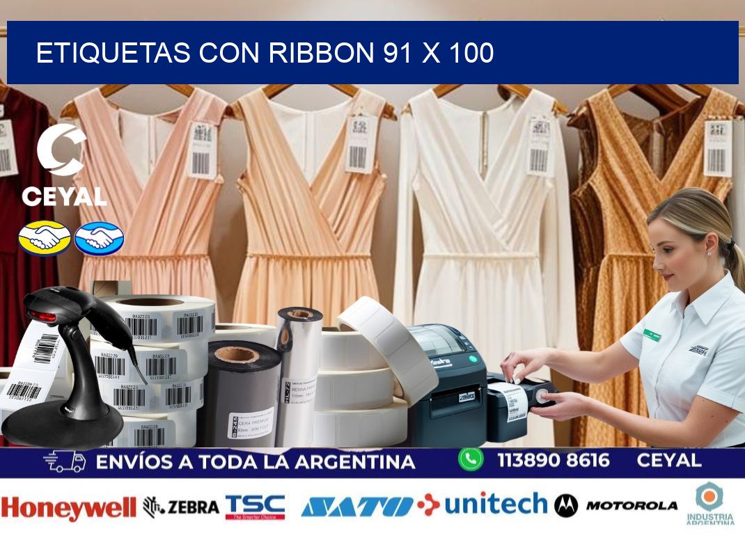 etiquetas con ribbon 91 x 100