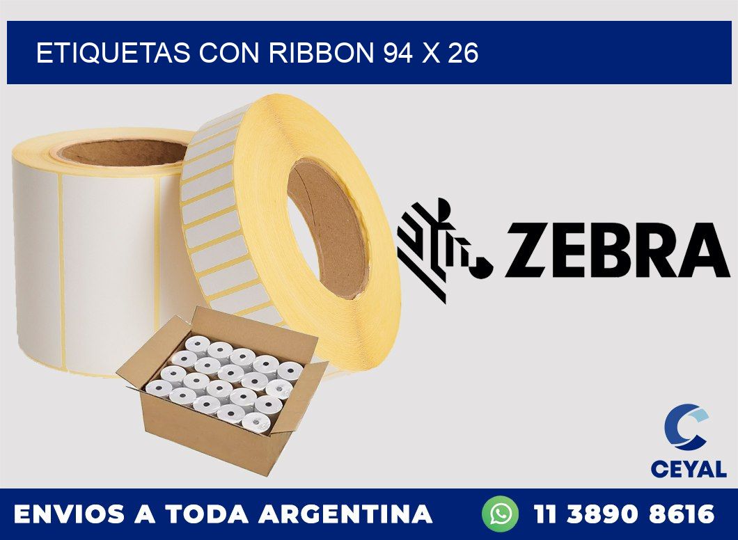 etiquetas con ribbon 94 x 26