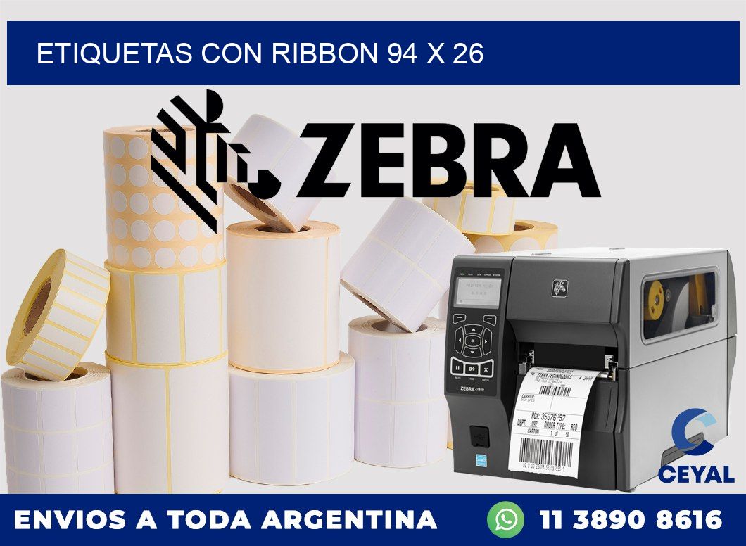 etiquetas con ribbon 94 x 26