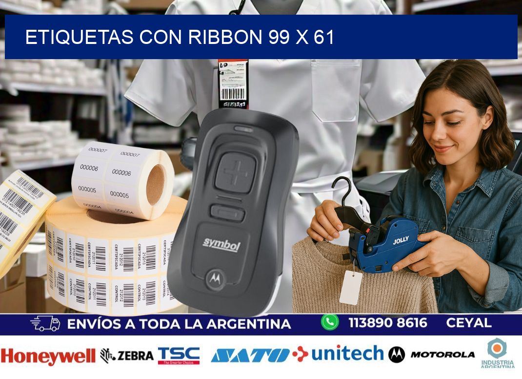etiquetas con ribbon 99 x 61