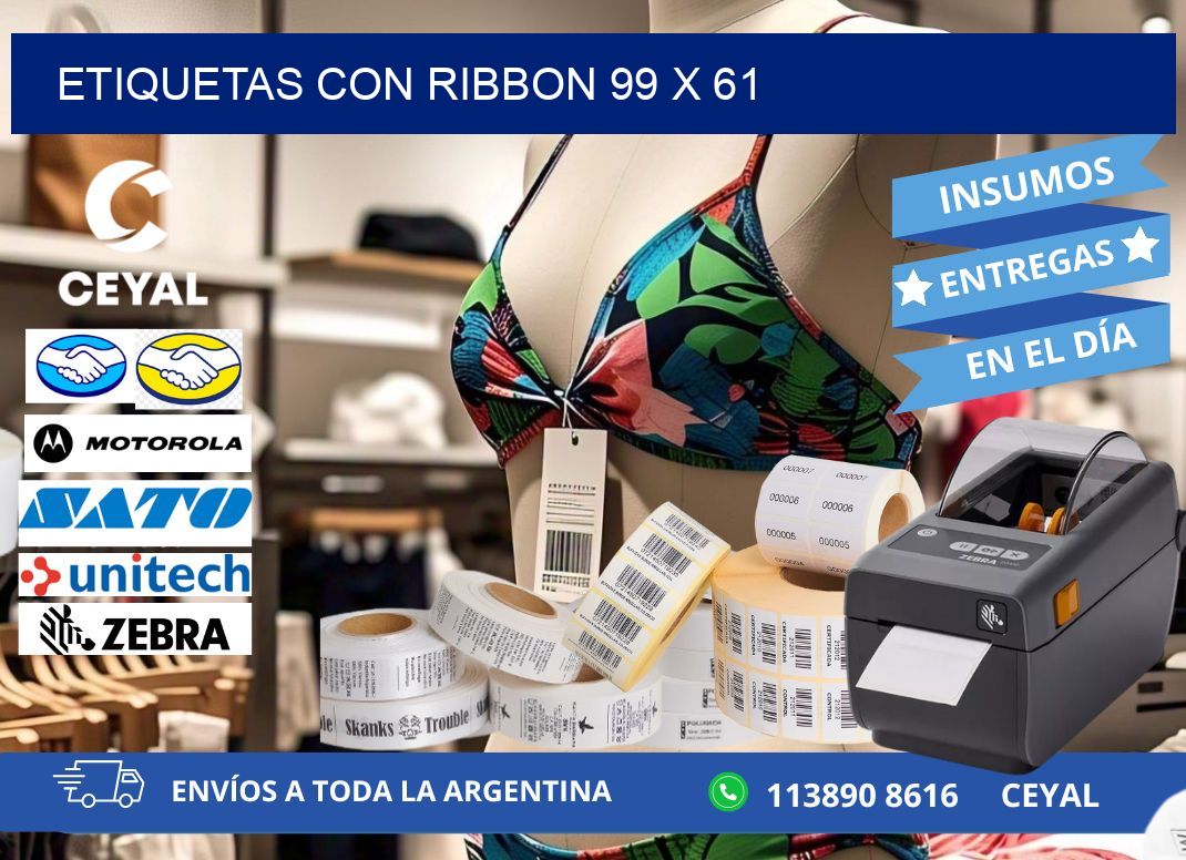 etiquetas con ribbon 99 x 61
