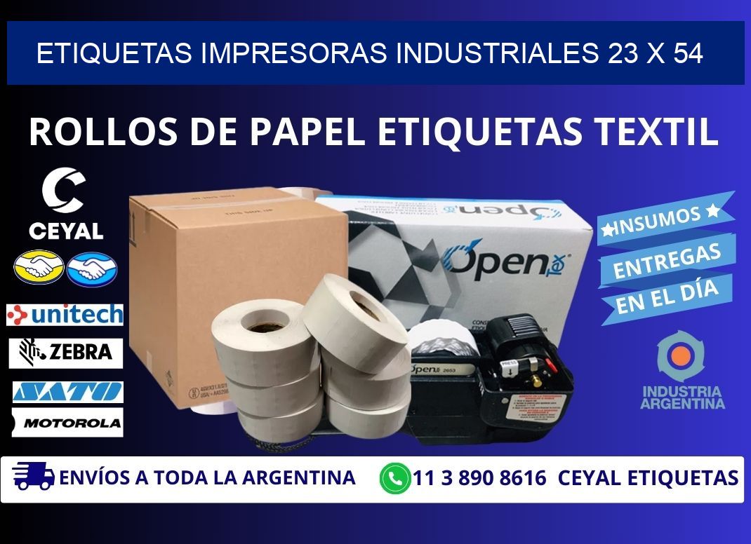 etiquetas impresoras industriales 23 x 54