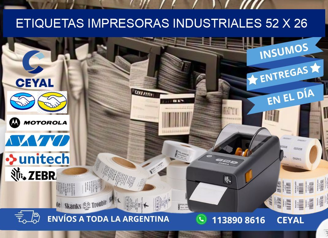 etiquetas impresoras industriales 52 x 26