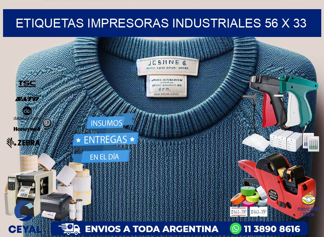 etiquetas impresoras industriales 56 x 33