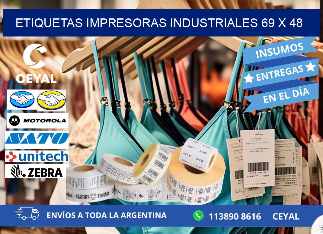 etiquetas impresoras industriales 69 x 48