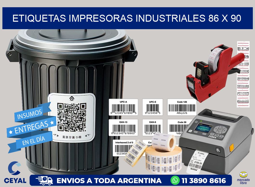 etiquetas impresoras industriales 86 x 90