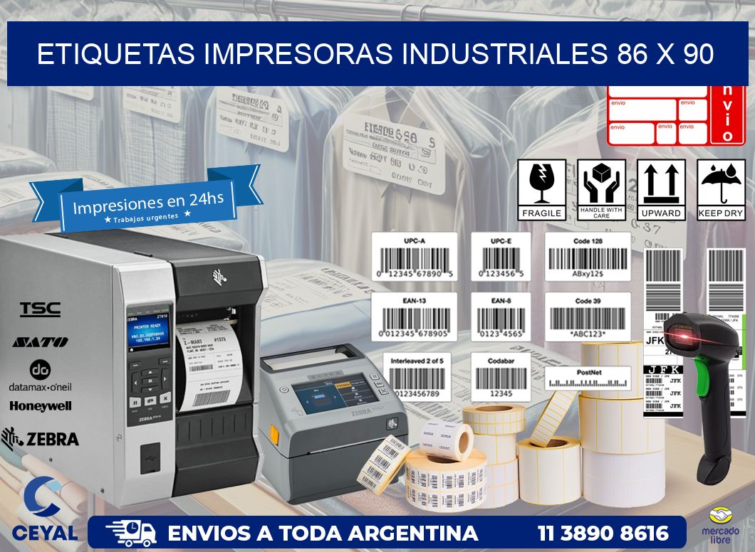 etiquetas impresoras industriales 86 x 90