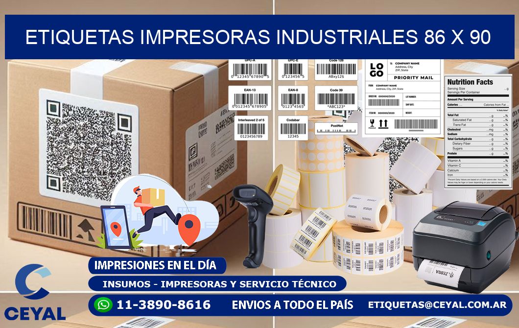 etiquetas impresoras industriales 86 x 90