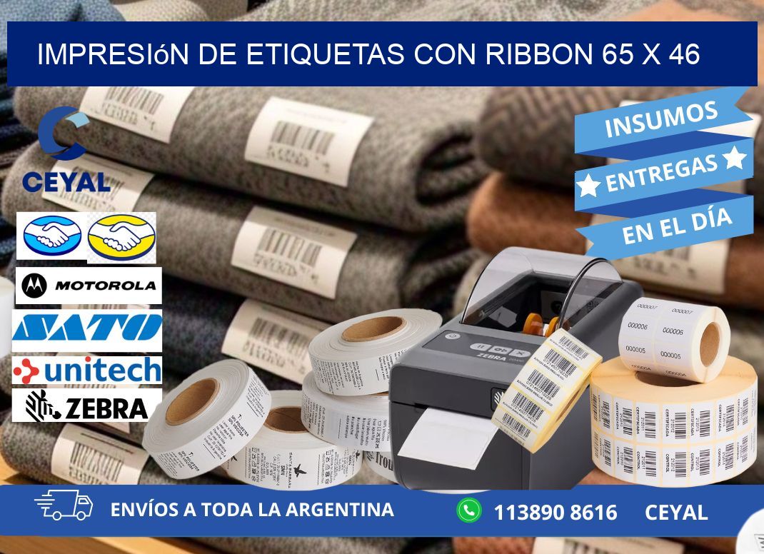 impresión de etiquetas con ribbon 65 x 46