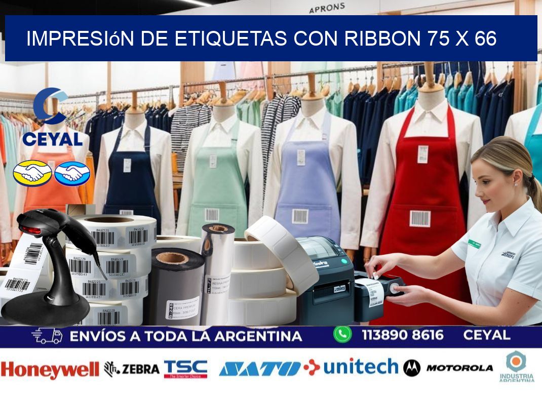 impresión de etiquetas con ribbon 75 x 66