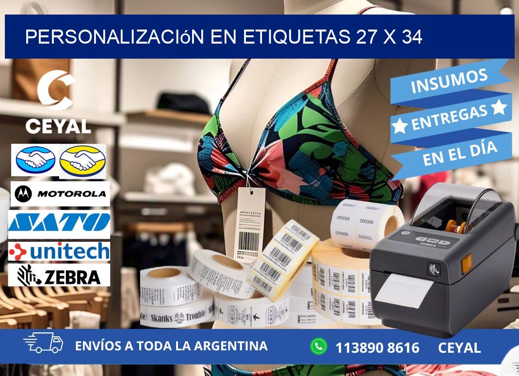 personalización en etiquetas 27 x 34