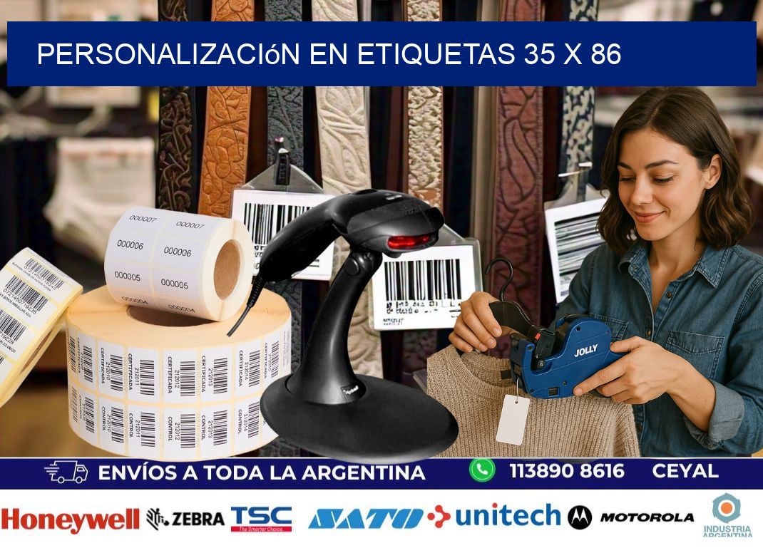 personalización en etiquetas 35 x 86