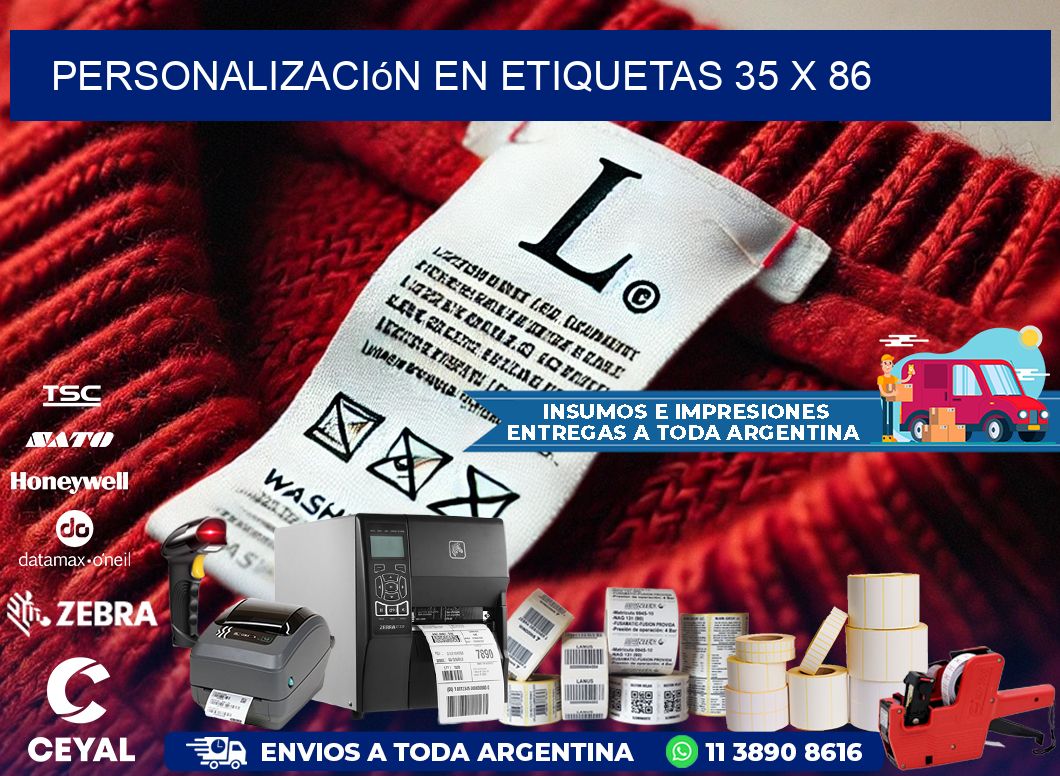 personalización en etiquetas 35 x 86