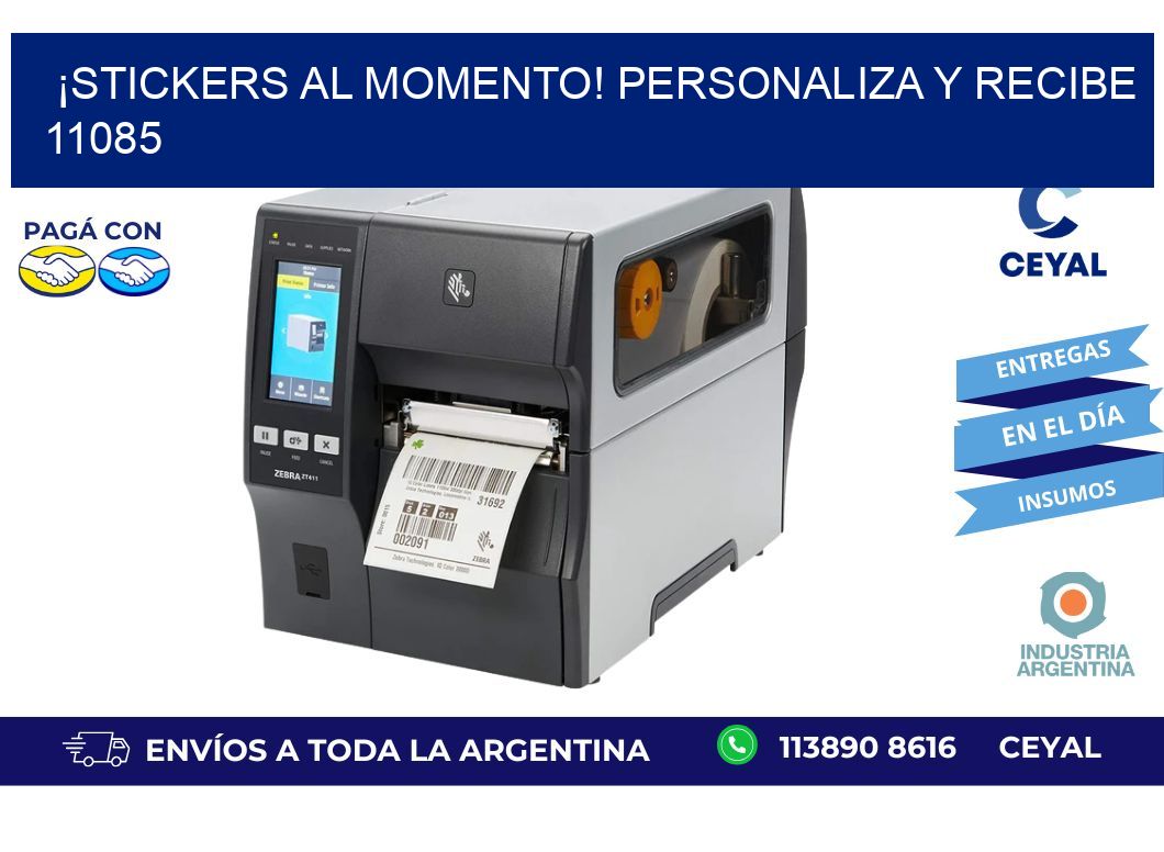 ¡Stickers al Momento! Personaliza y Recibe 11085