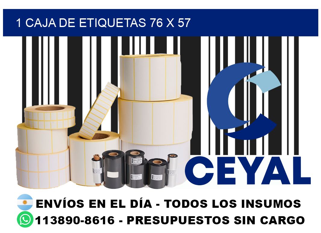 1 caja de etiquetas 76 x 57