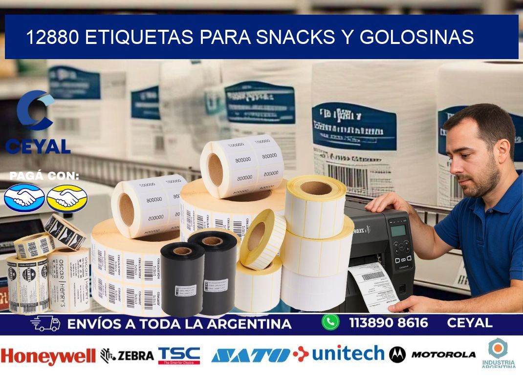 12880 Etiquetas para snacks y golosinas