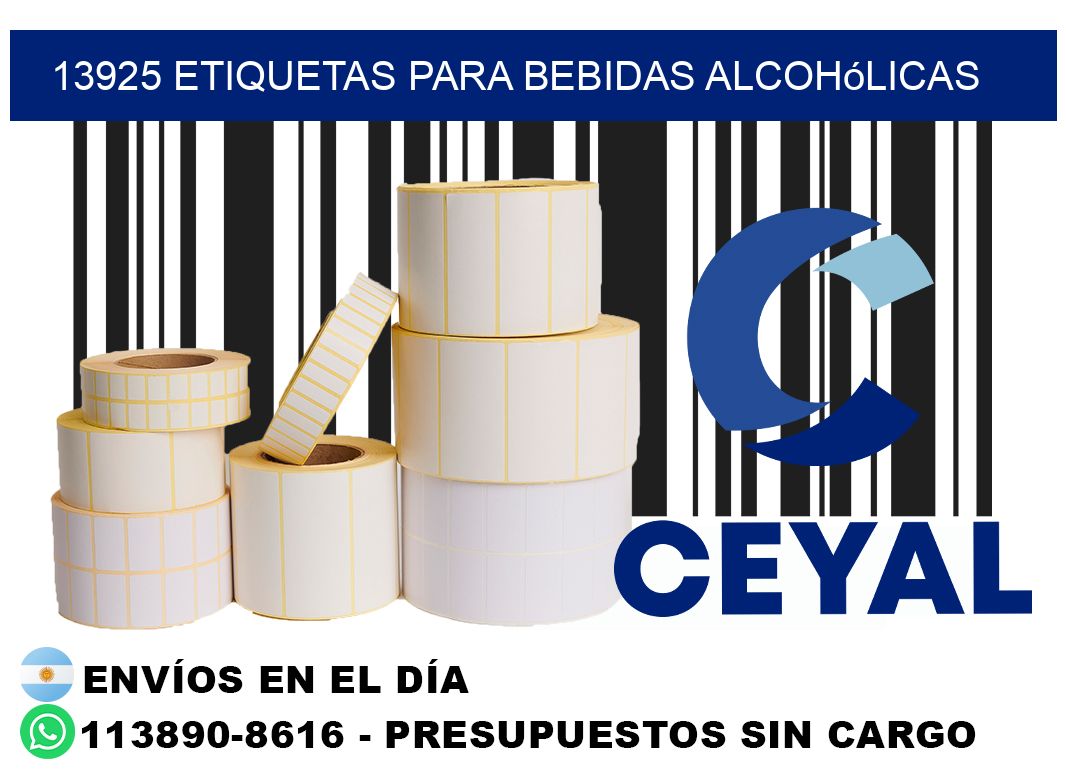 13925 Etiquetas para bebidas alcohólicas