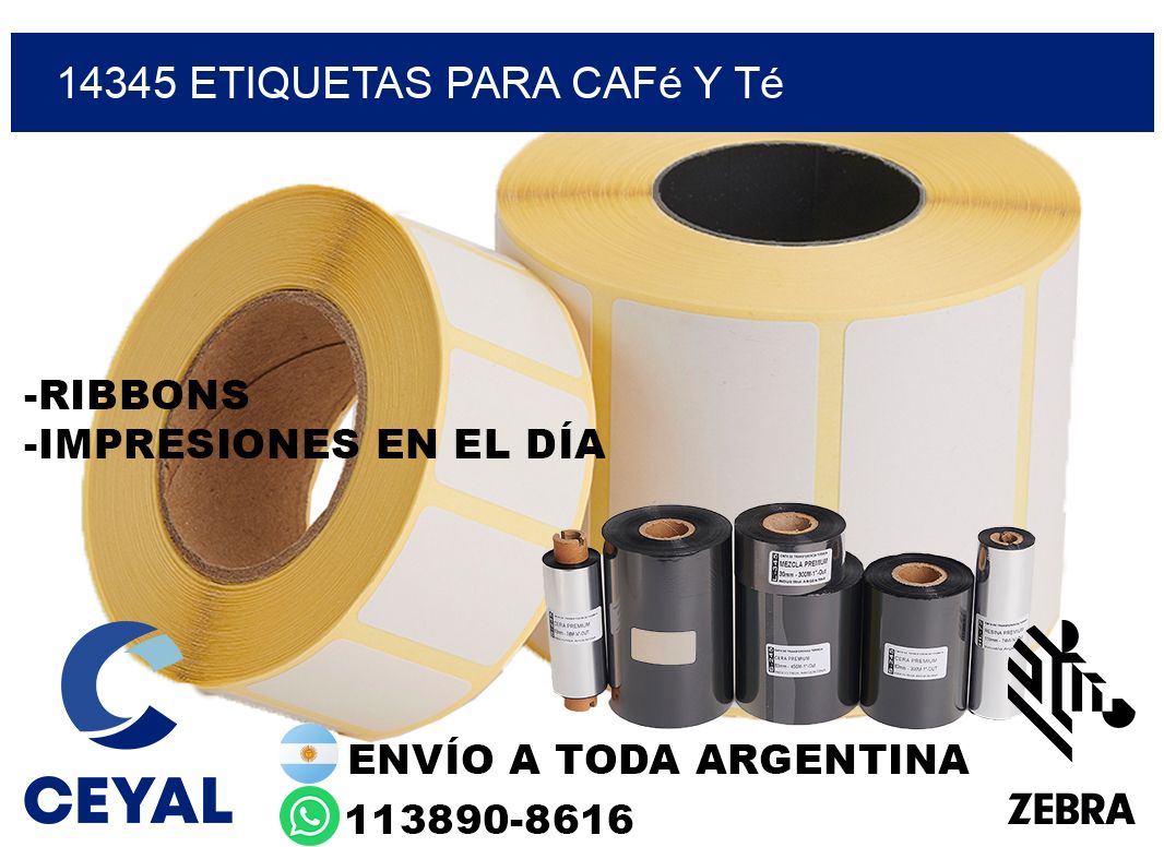 14345 Etiquetas para café y té