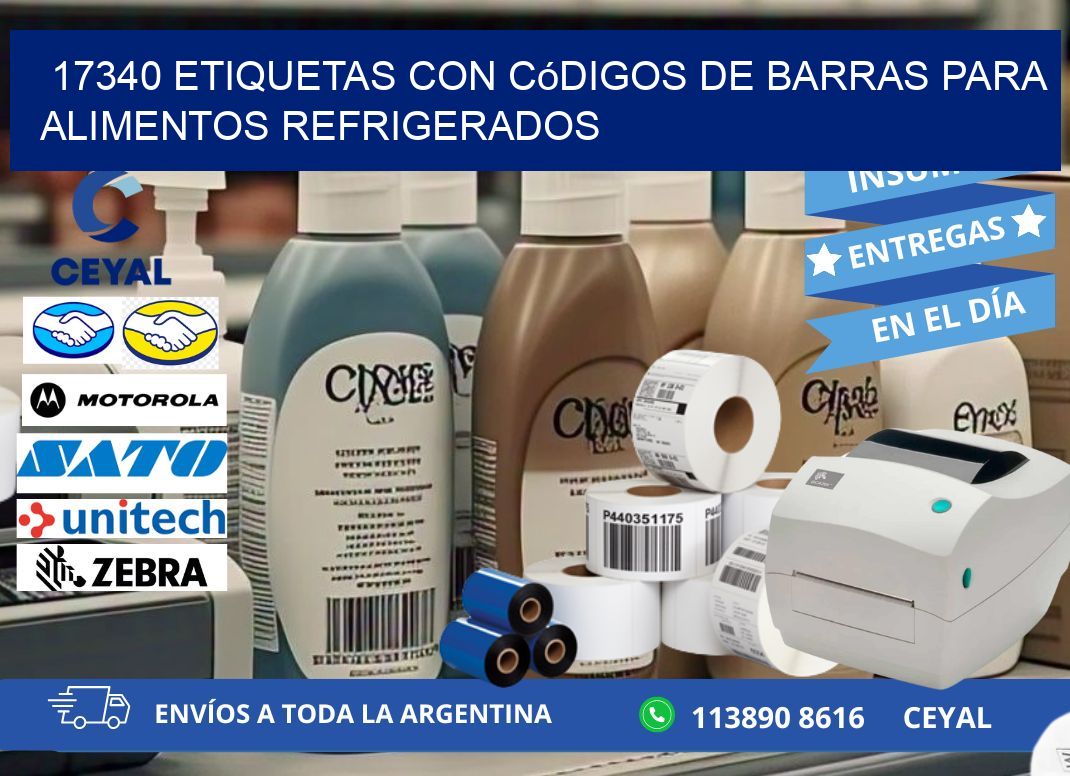 17340 Etiquetas con códigos de barras para alimentos refrigerados