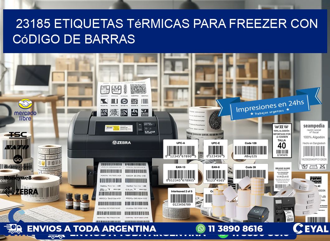 23185 etiquetas térmicas para freezer con código de barras