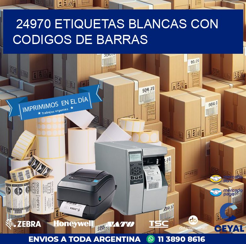 24970 etiquetas blancas con codigos de barras