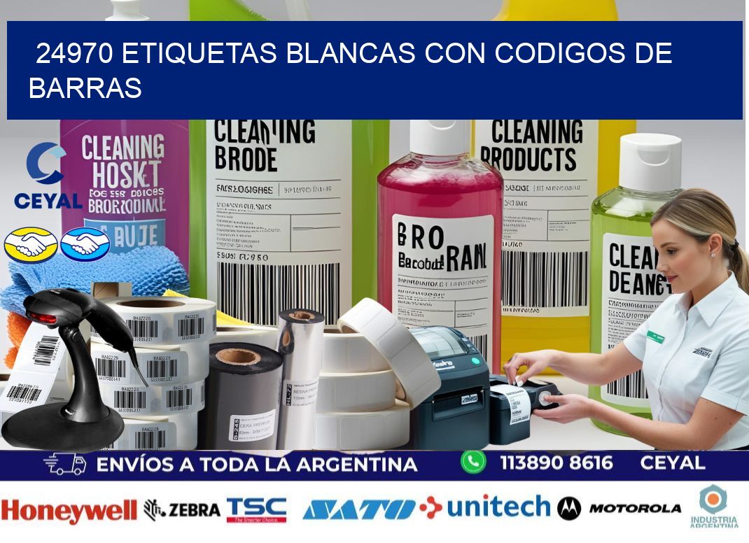 24970 etiquetas blancas con codigos de barras