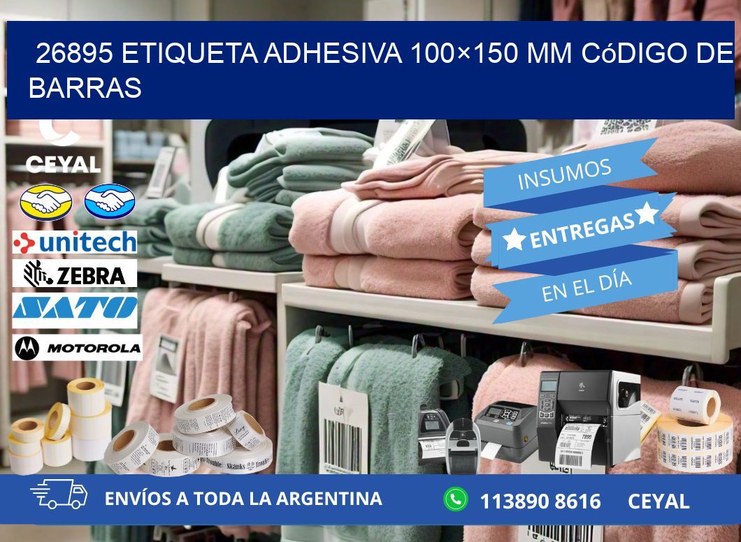 26895 etiqueta adhesiva 100×150 mm código de barras