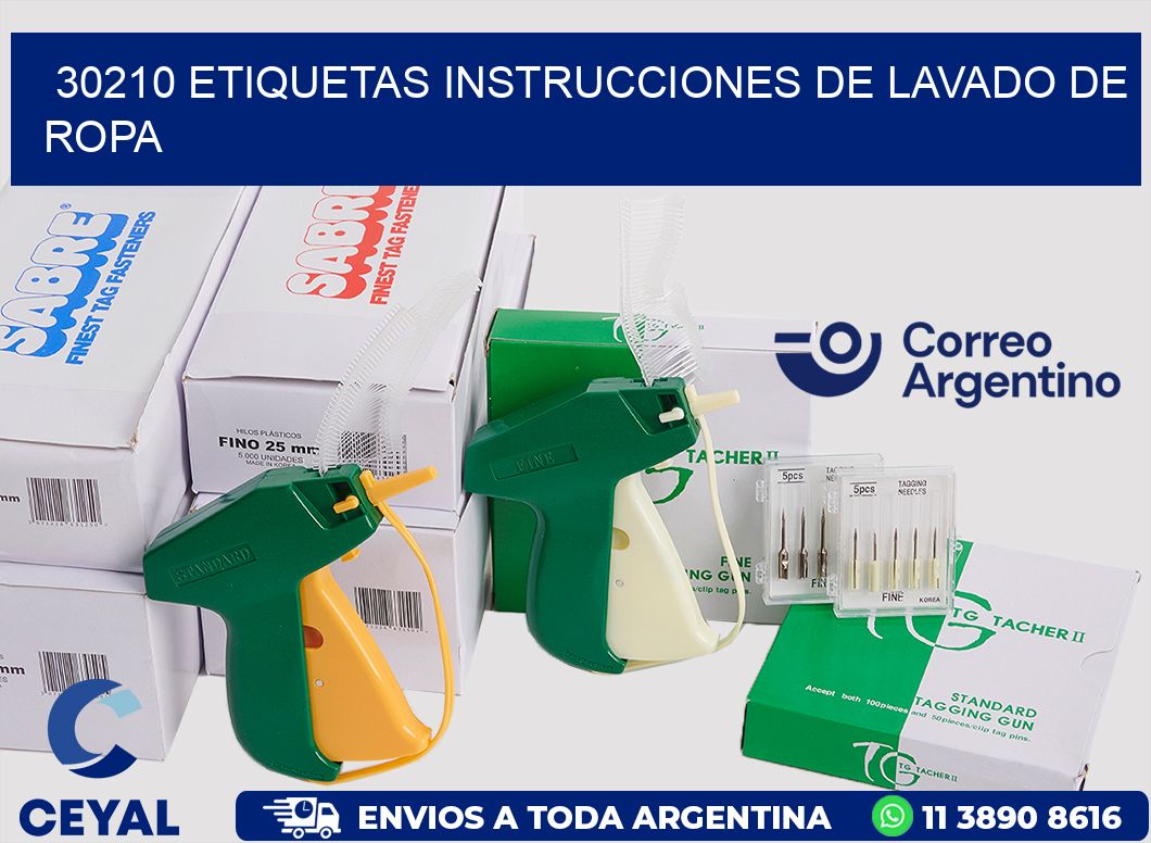 30210 etiquetas instrucciones de lavado de ropa