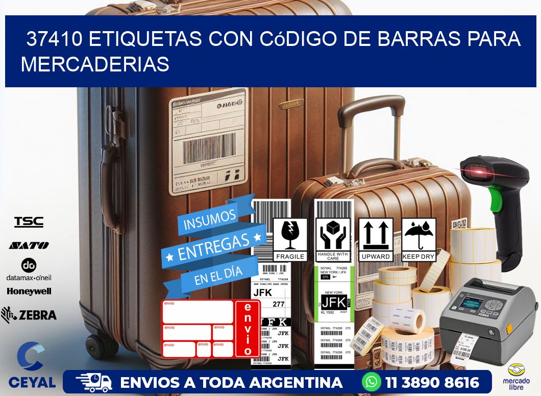 37410 etiquetas con código de barras para mercaderias