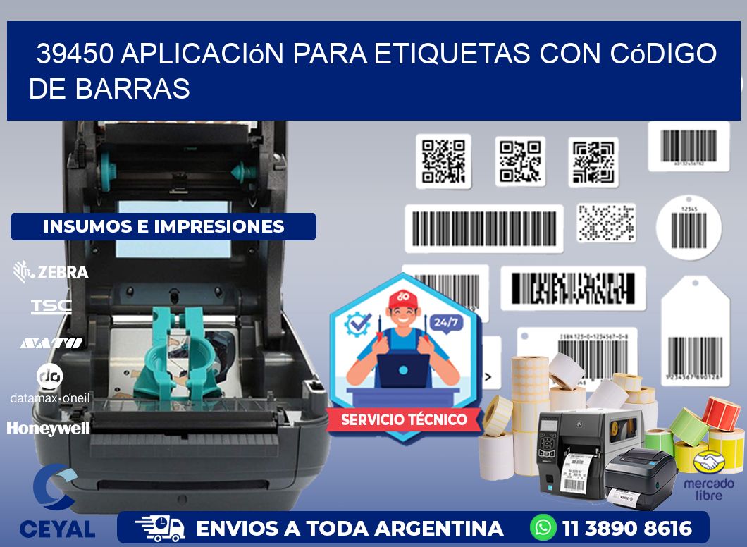 39450 Aplicación para etiquetas con código de barras
