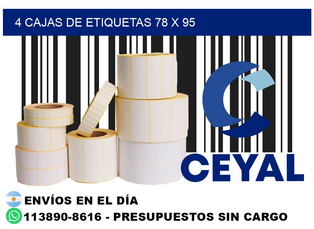 4 cajas de etiquetas 78 x 95