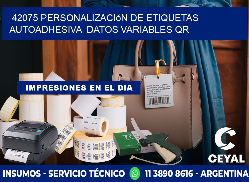 42075 Personalización de etiquetas autoadhesiva datos variables QR