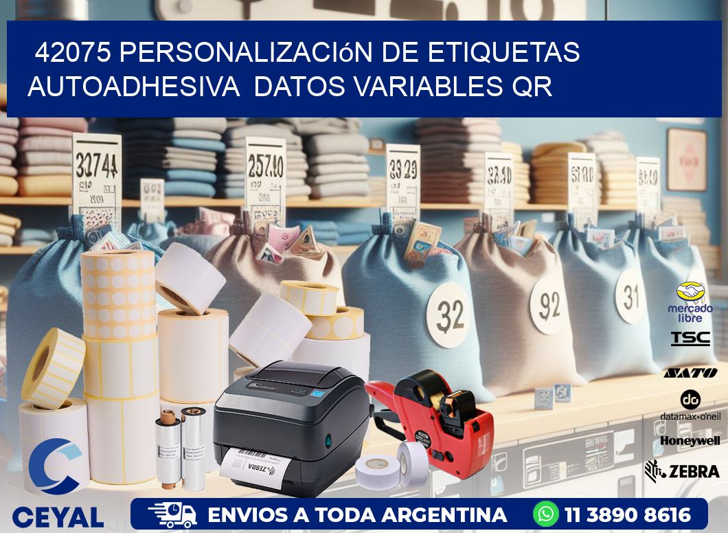 42075 Personalización de etiquetas autoadhesiva datos variables QR