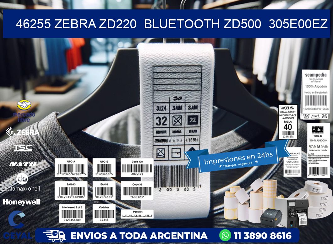 46255 Zebra ZD220 Bluetooth ZD500 305E00EZ