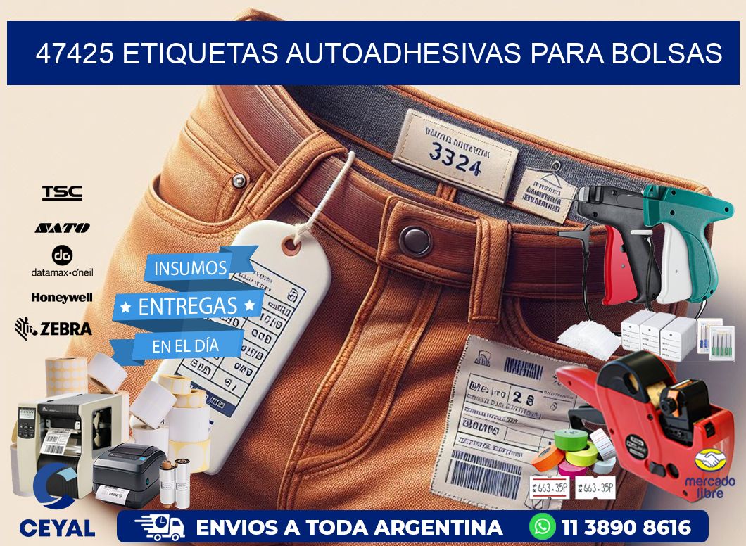 47425 etiquetas autoadhesivas para bolsas