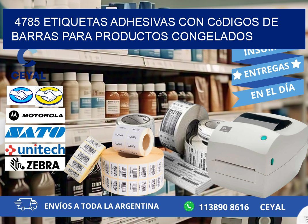 4785 Etiquetas adhesivas con códigos de barras para productos congelados