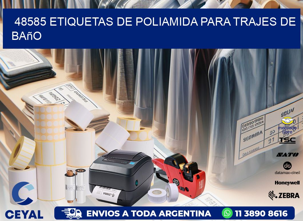 48585 etiquetas de poliamida para trajes de baño