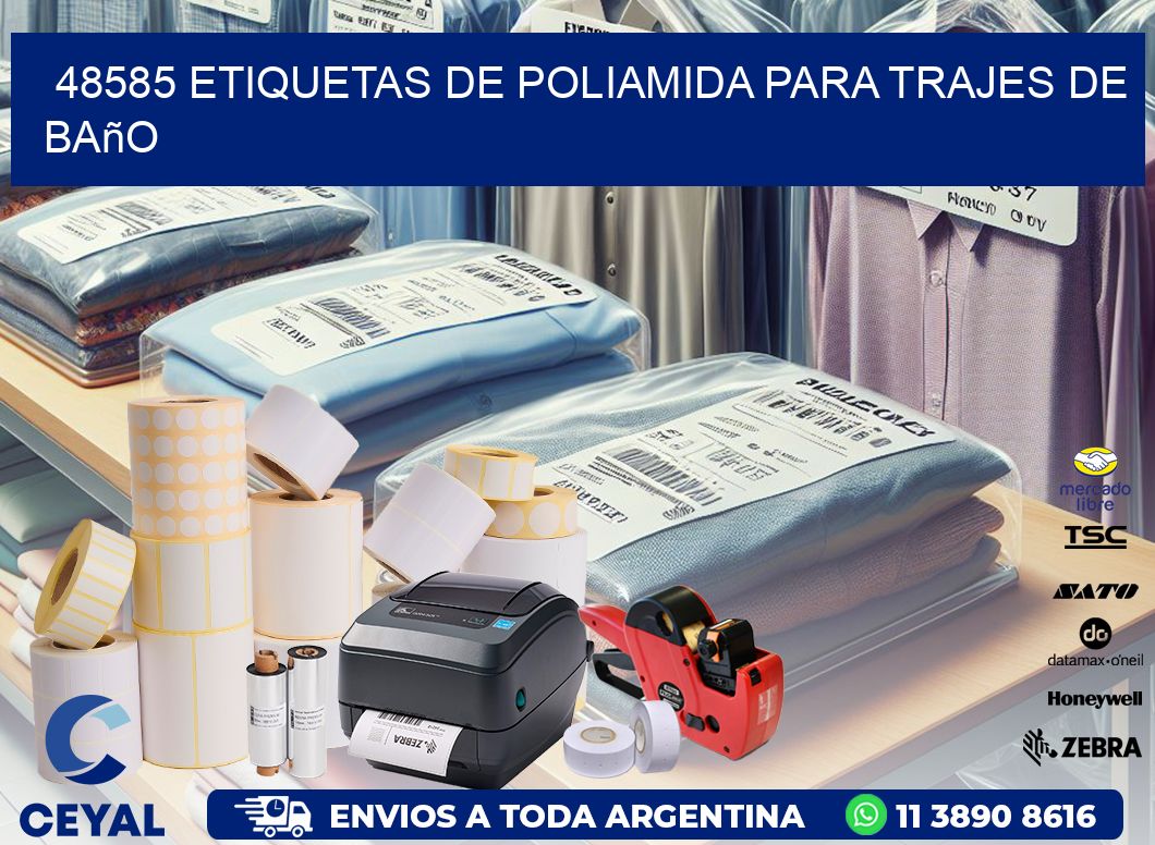 48585 etiquetas de poliamida para trajes de baño