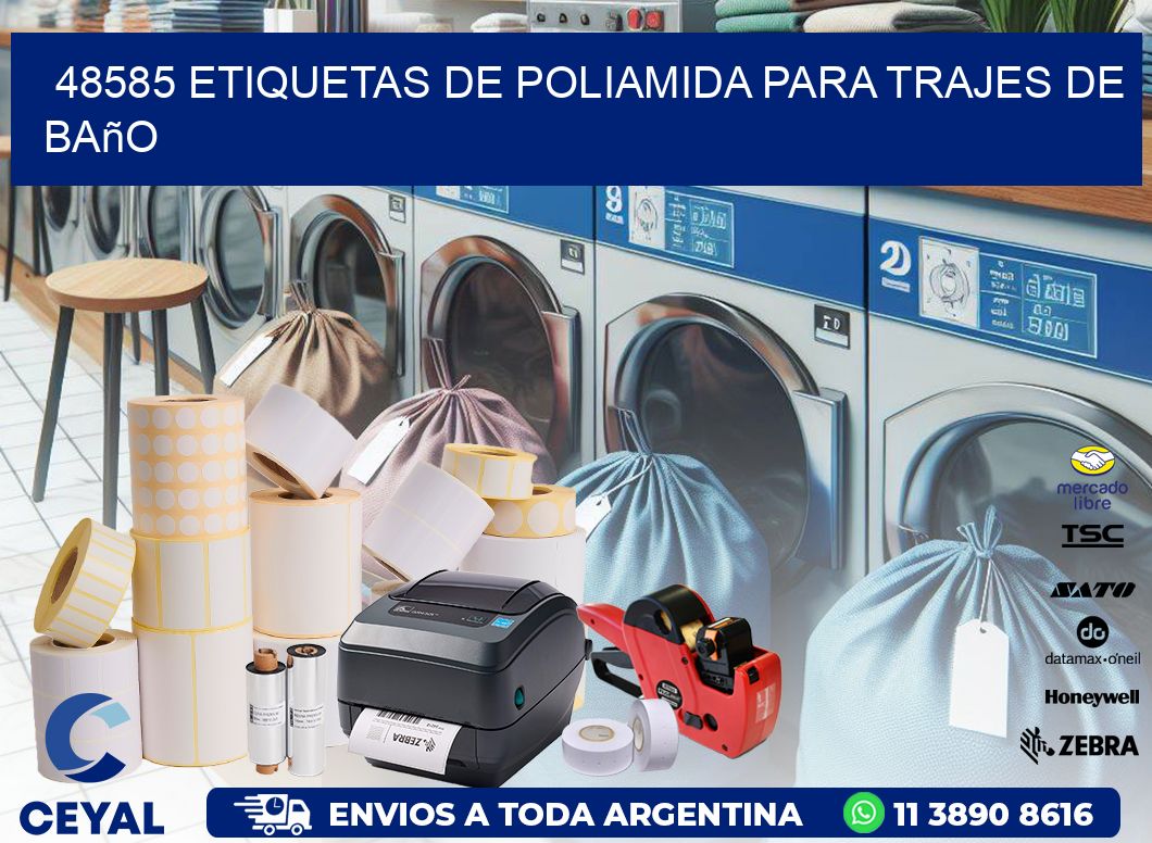 48585 etiquetas de poliamida para trajes de baño