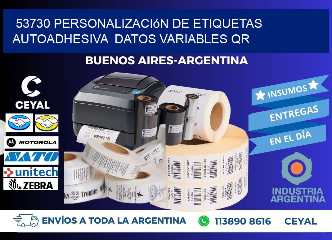 53730 Personalización de etiquetas autoadhesiva datos variables QR