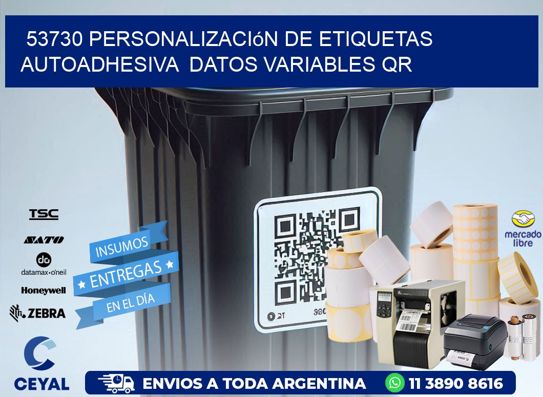 53730 Personalización de etiquetas autoadhesiva datos variables QR
