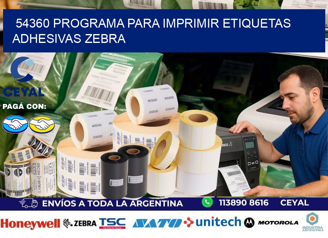 54360 Programa para imprimir etiquetas adhesivas zebra