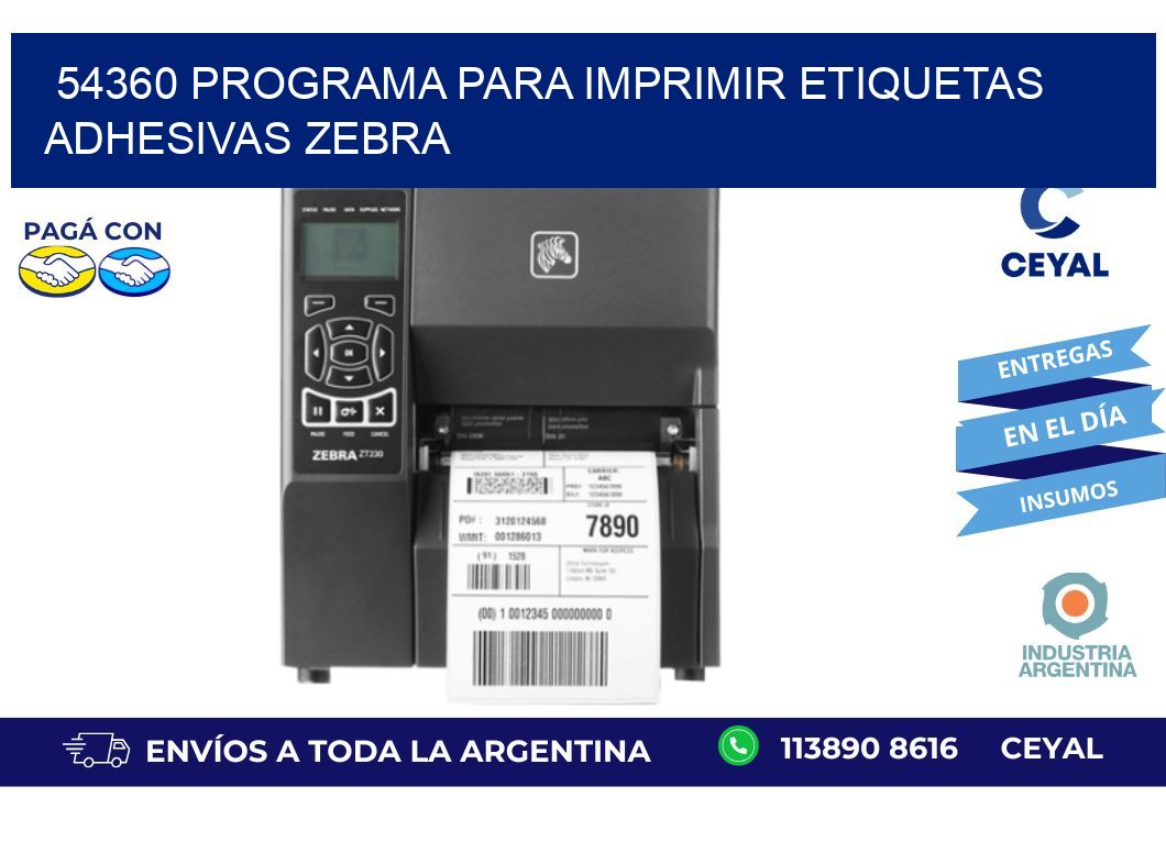54360 Programa para imprimir etiquetas adhesivas zebra