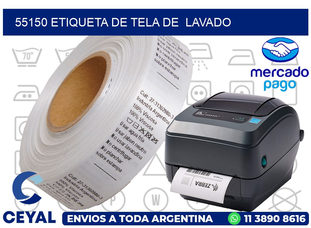 55150 etiqueta de tela de lavado