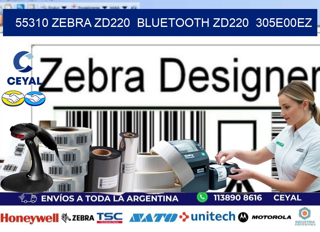55310 Zebra ZD220 Bluetooth ZD220 305E00EZ
