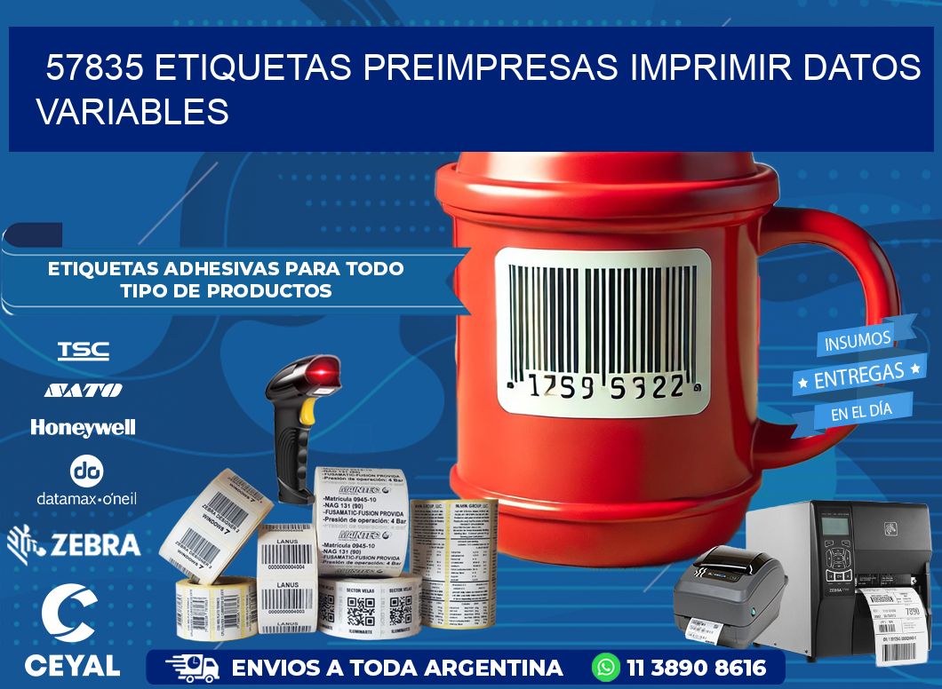 57835 Etiquetas preimpresas imprimir datos variables