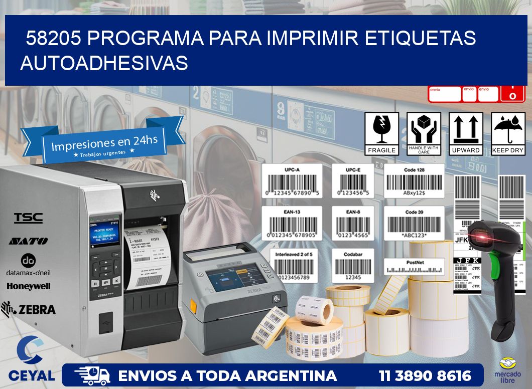 58205 Programa para imprimir etiquetas autoadhesivas