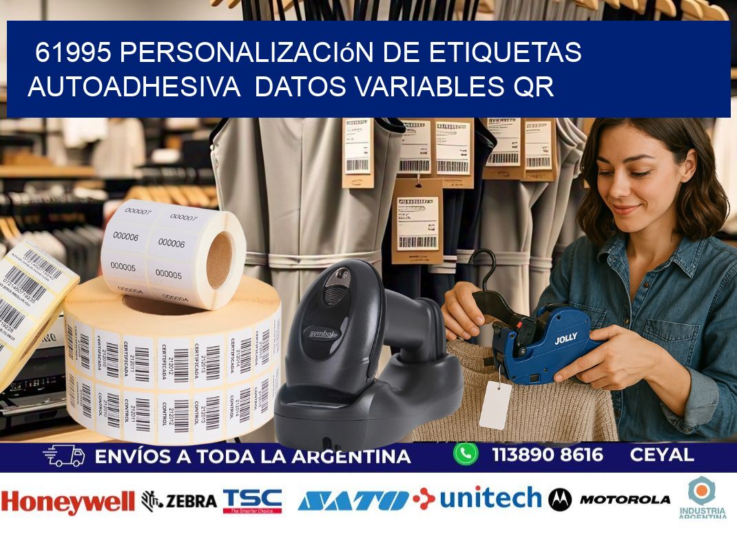 61995 Personalización de etiquetas autoadhesiva datos variables QR