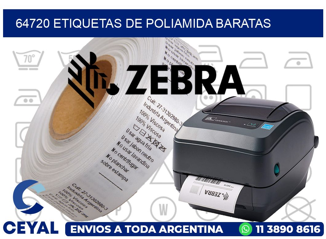 64720 etiquetas de poliamida baratas
