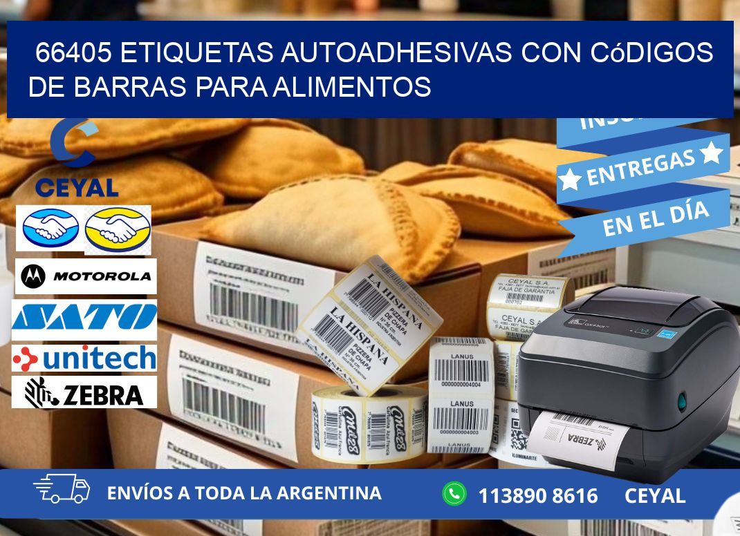 66405 Etiquetas autoadhesivas con códigos de barras para alimentos
